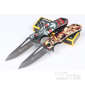 Browning X89 fast opening folding knife with skull 3D printing handle UD407661
